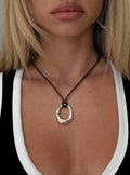 Star Quality Pendant Necklace Black / Silver