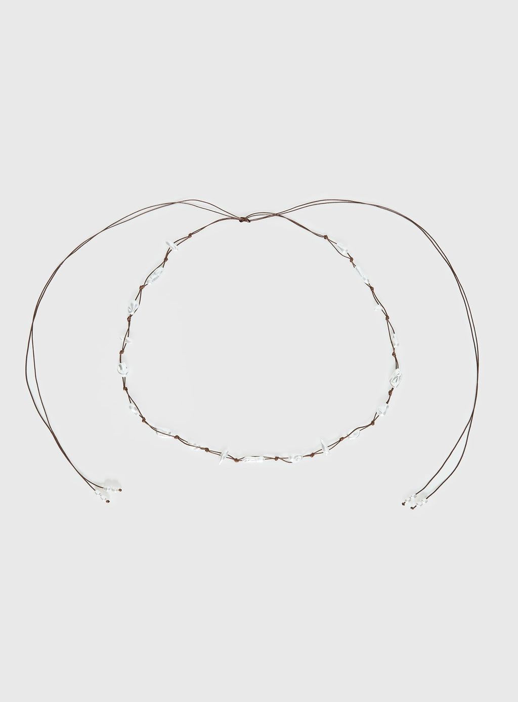 Delle Pearl Detail Wrap Belt Brown