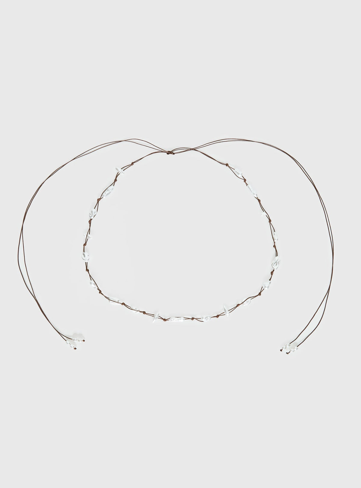 Delle Pearl Detail Wrap Belt Brown